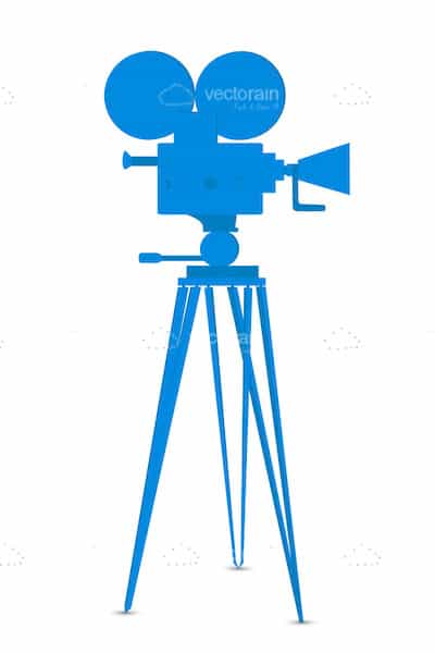 Blue Silhouette Movie Camera